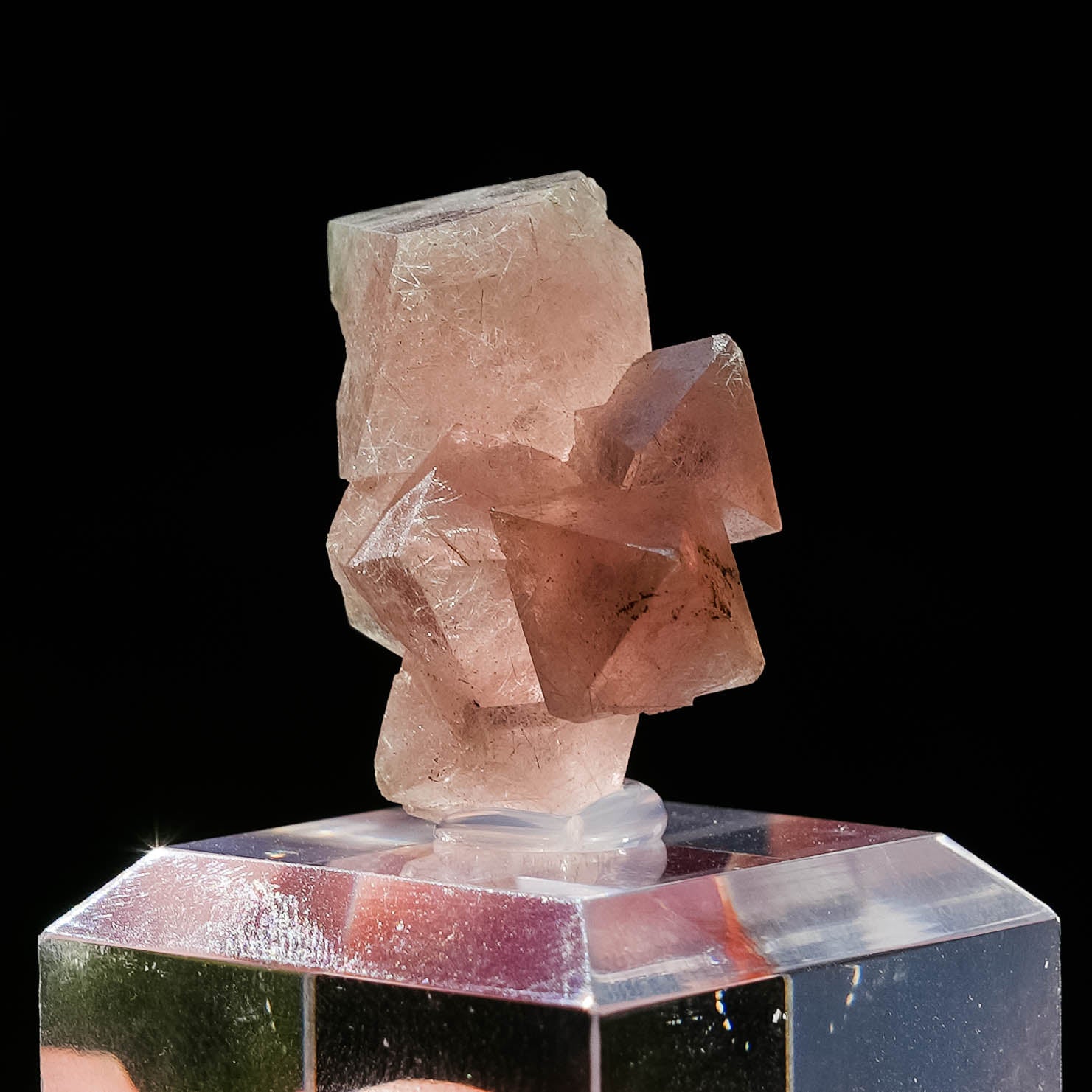 pink fluorite octahedral